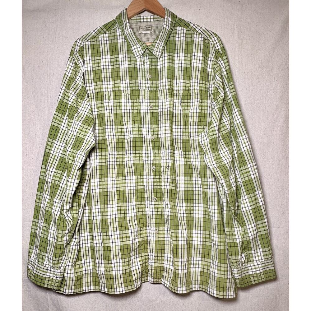 LL‎ Bean Men’s Long Sleeve Button Down Shirt XXL Vented Pockets Outdoors Fishing